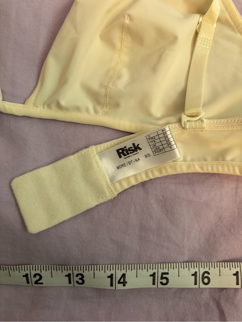 Vintage Risk by Andres Sarda Cream Stretch Bralette - Picture 3 of 4